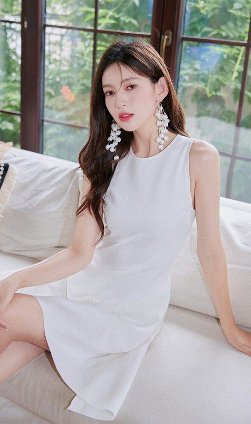 Frederica  Designer-Style Irregular, Waist-Cinching, Pleated Cocktail mini Dress