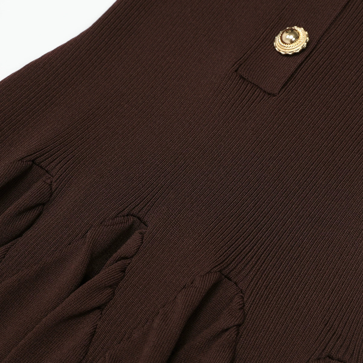 Kimi Coffee Sleeveless V-neck Knit Maxi Dress