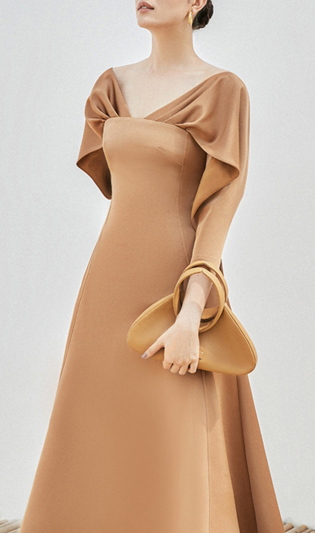 Bethan V-Neck Long Sleeve Midi Dress