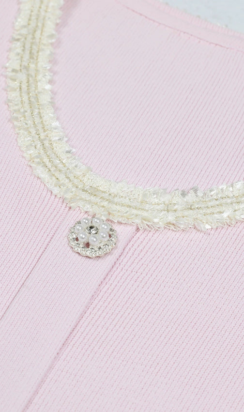 Elder Pink Long Sleeve Mini Dress