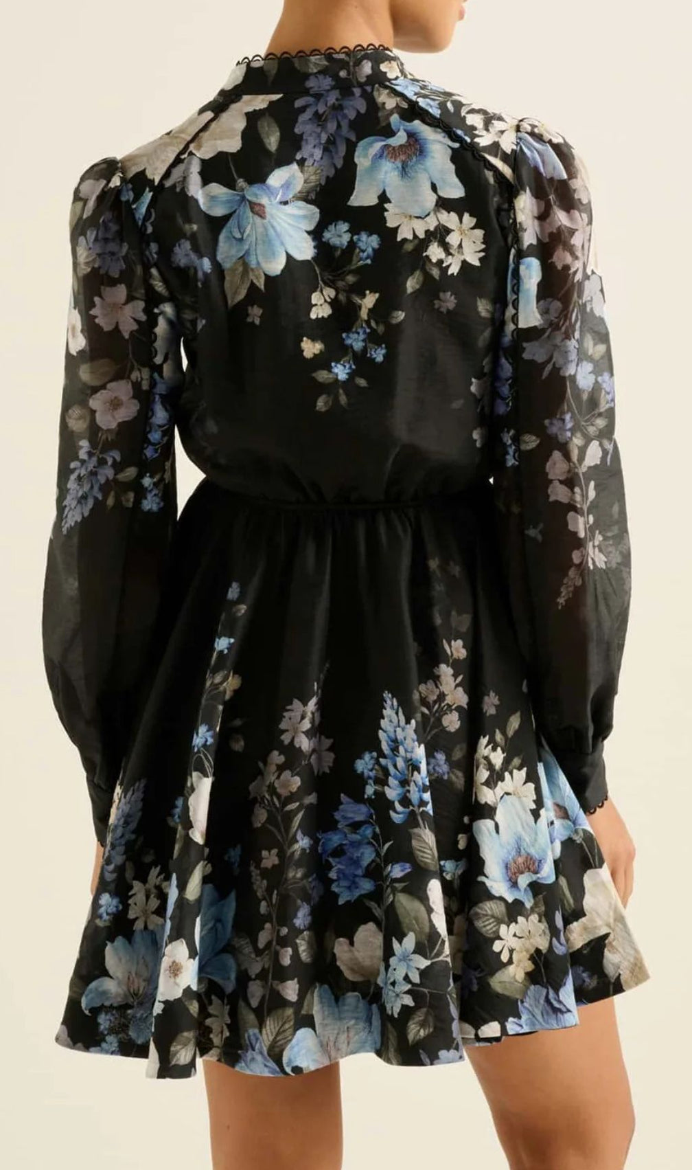 Gayatri Flower Printed Long Sleeve Mini Dress