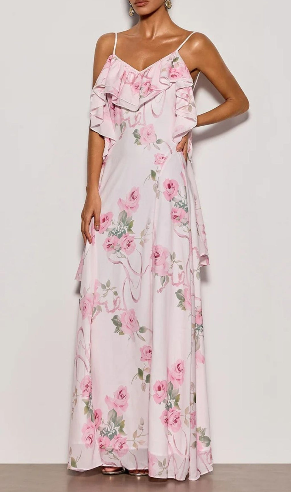 Nostel Spaghetti Floral Maxi Dress