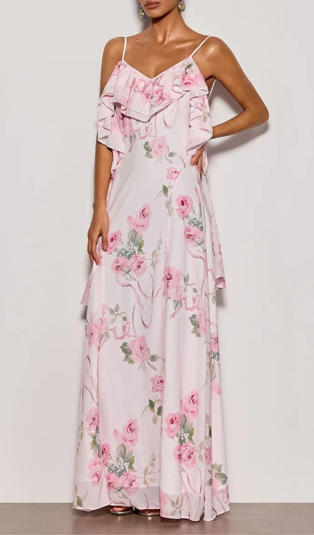 Nostel Spaghetti Floral Maxi Dress