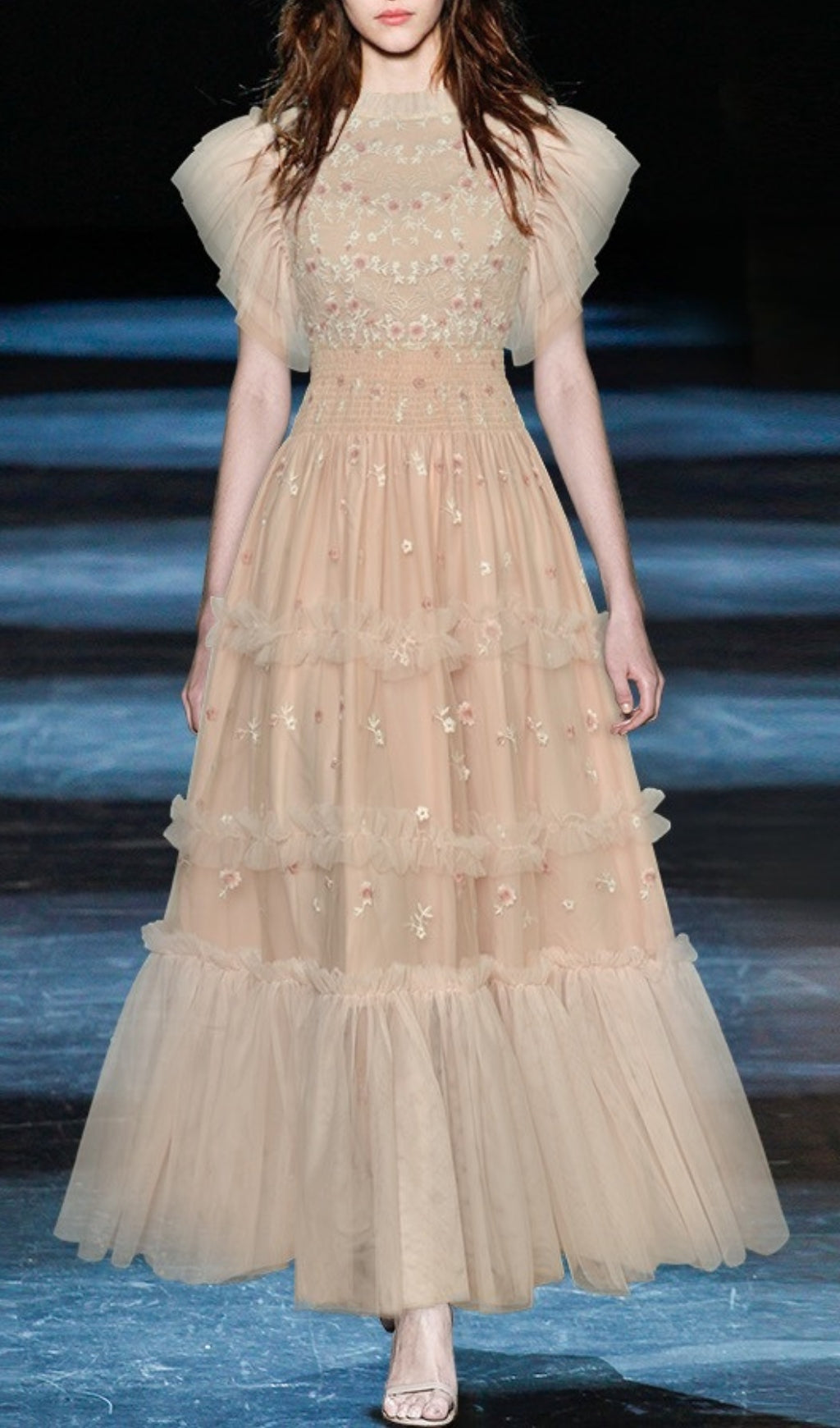 Arianna Floral Embroidery Maxi Dress