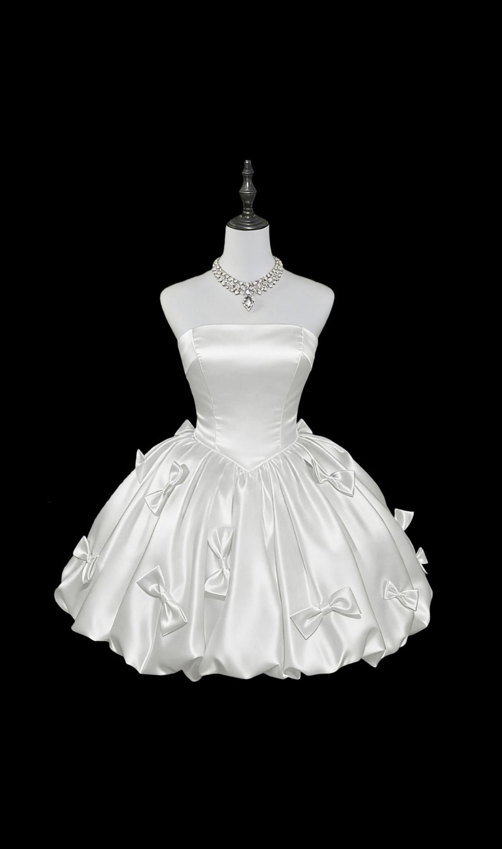 Kristal Strapless Bow Embellished Mini Dress