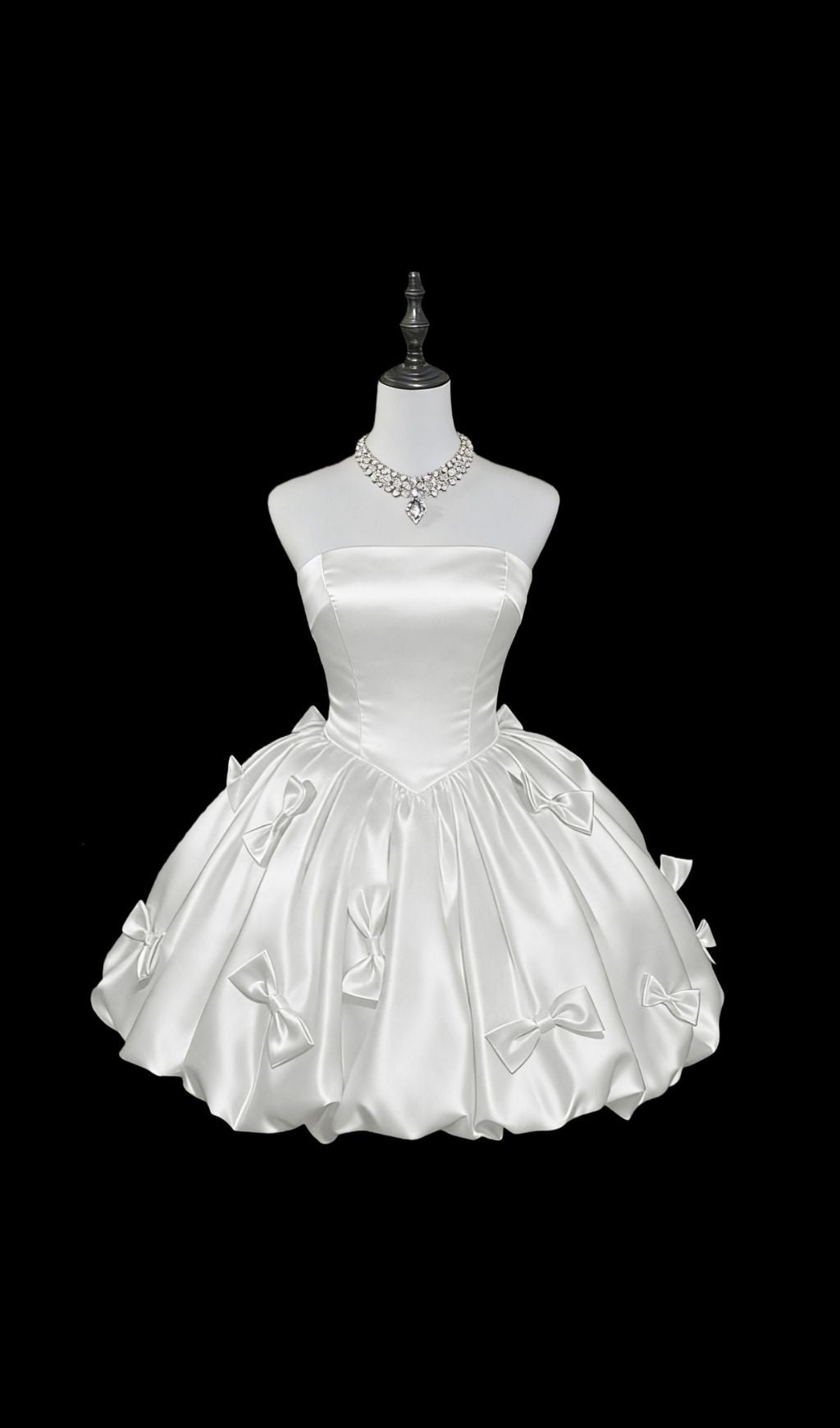 Kristal Strapless Bow Embellished Mini Dress