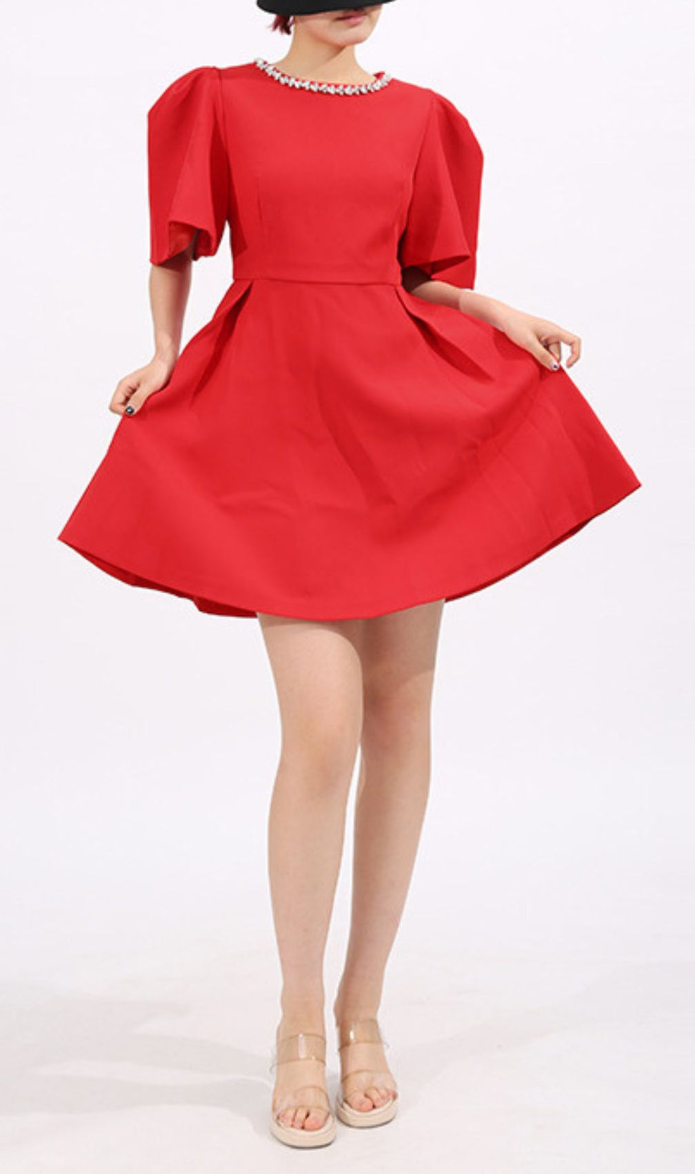 Gunda Red Diamante Mini Dress