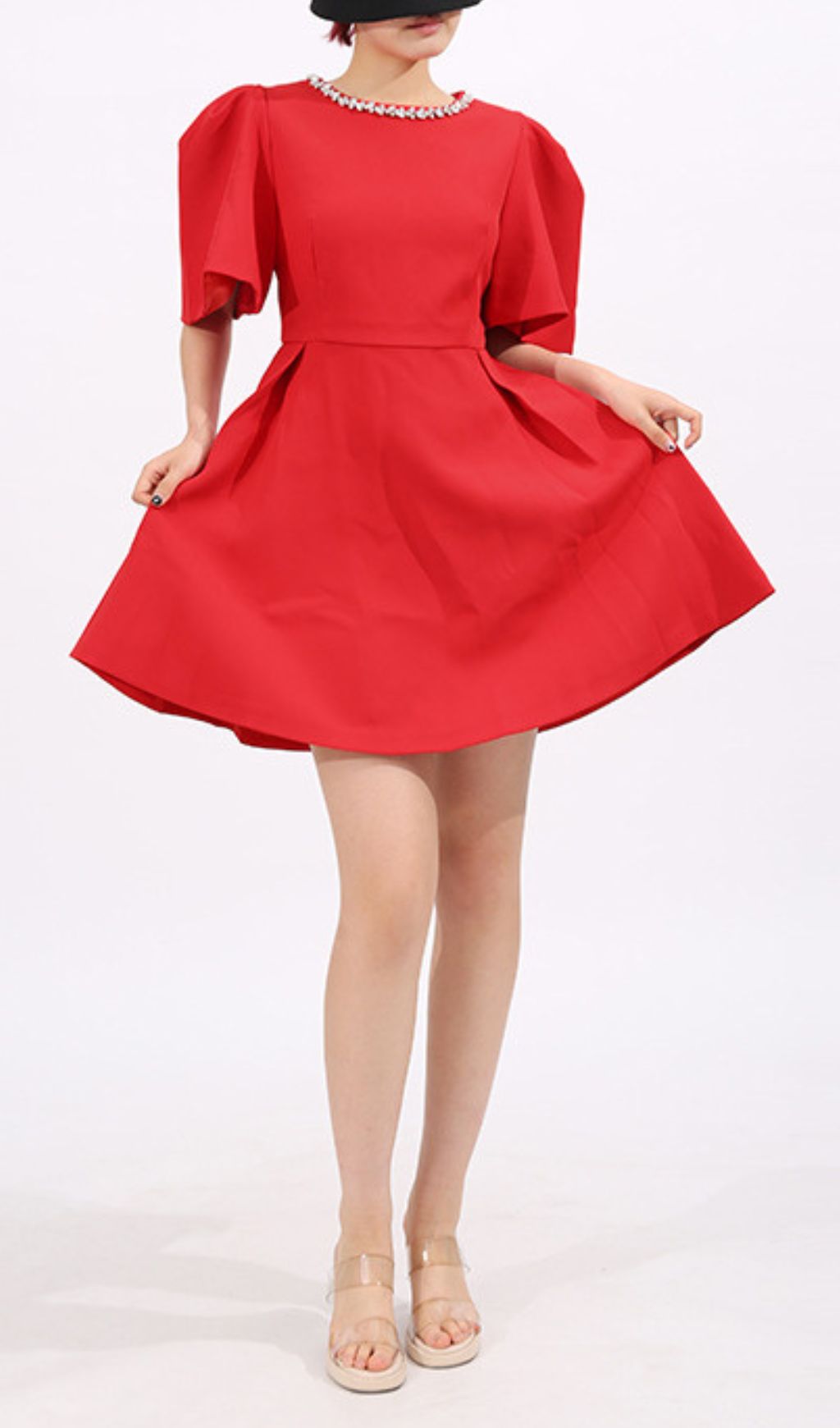 Gunda Red Diamante Mini Dress