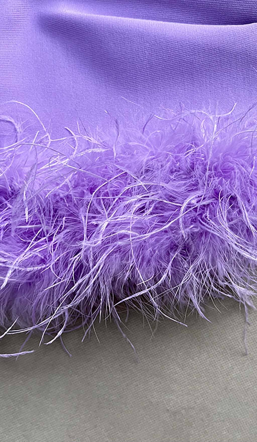 Feather Strappy Mini Dress