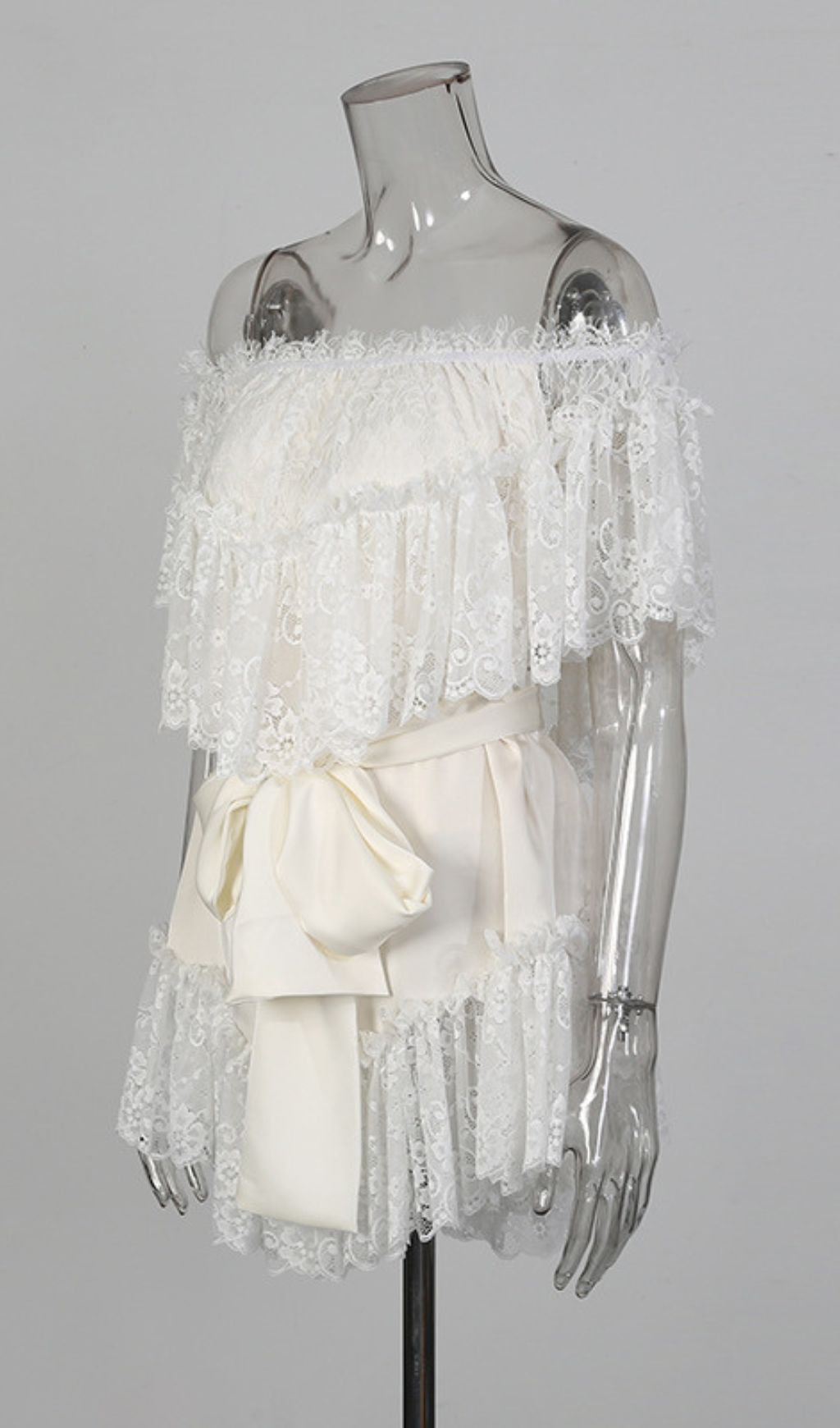 Basye Enchanting Off-Shoulder Lace Mini Dress | Glamorous Evening & Cocktail