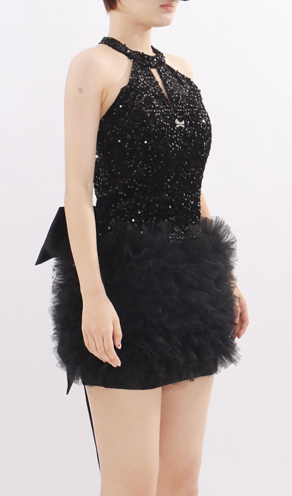 Kalia Black Halter Sequin Mini Dress - Dazzling Party & Cocktail Glam for Her