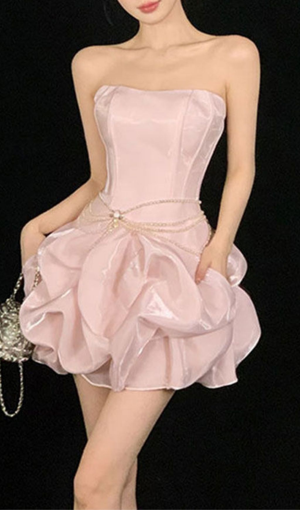 Krisalyn Pink Strapless Mini Dress