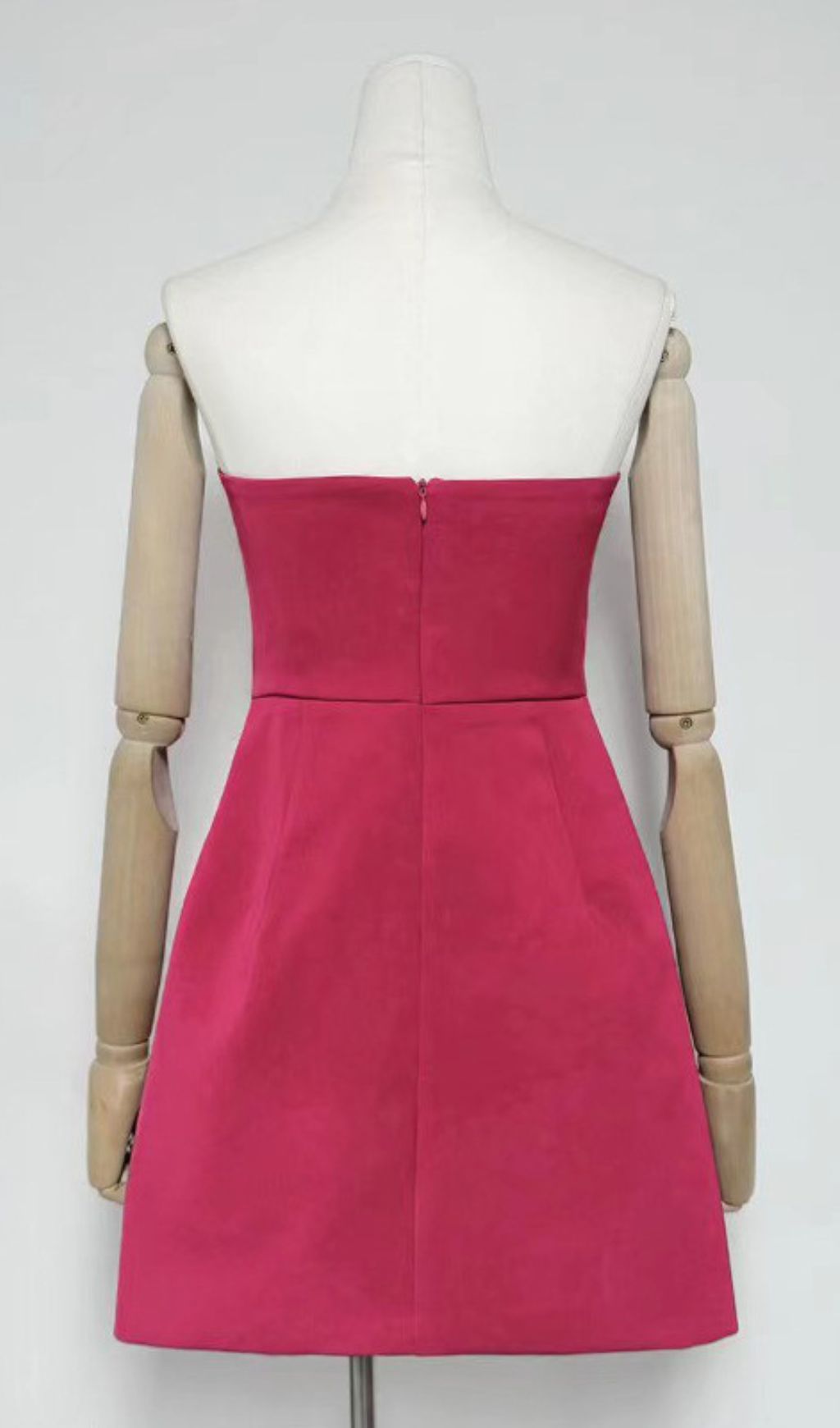 Vibrant Huy Rose Red Strapless Mini Dress | Exquisite 3D Floral Appliqués