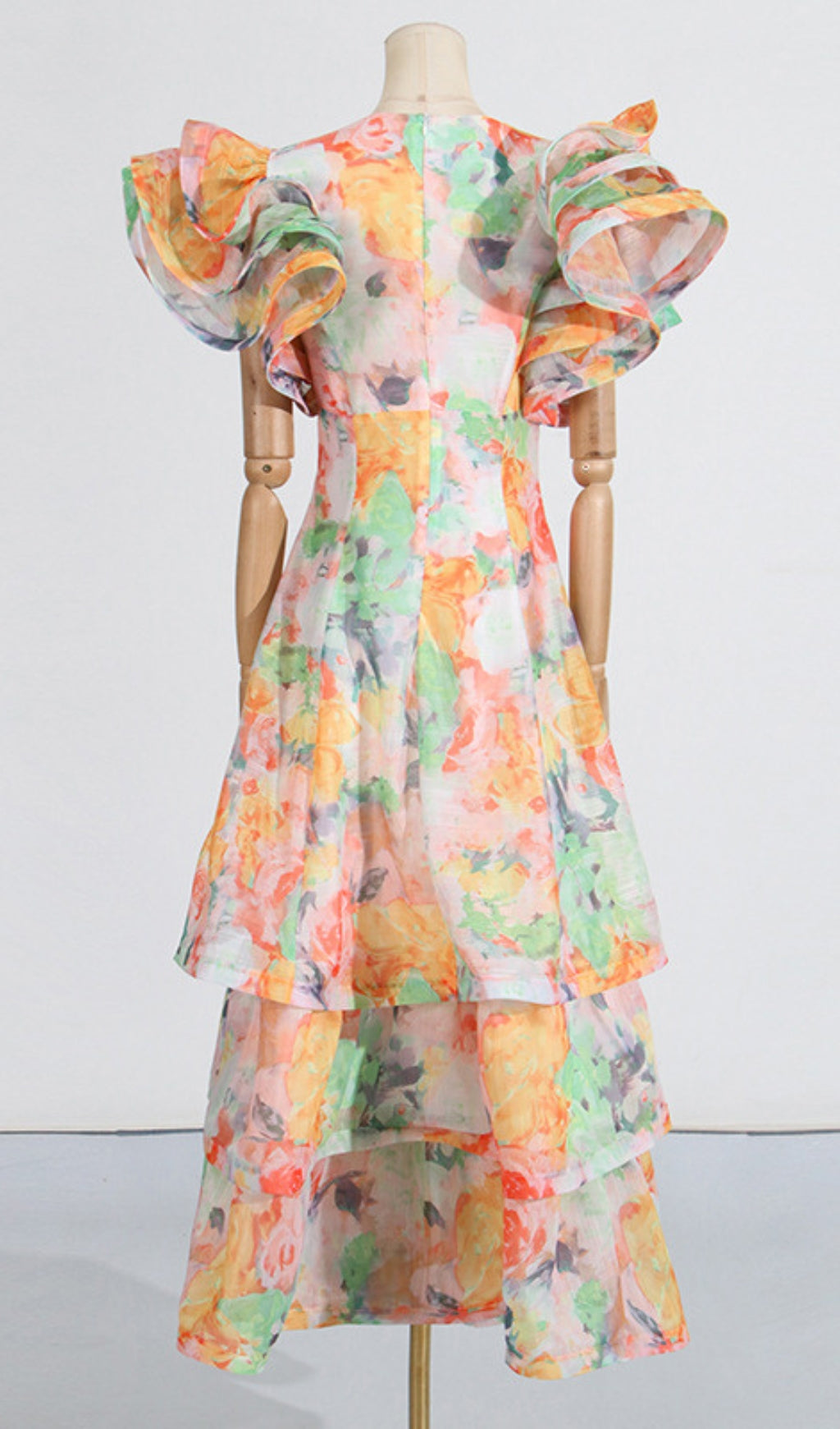 Élodie Floral-Print Ruffled Gown