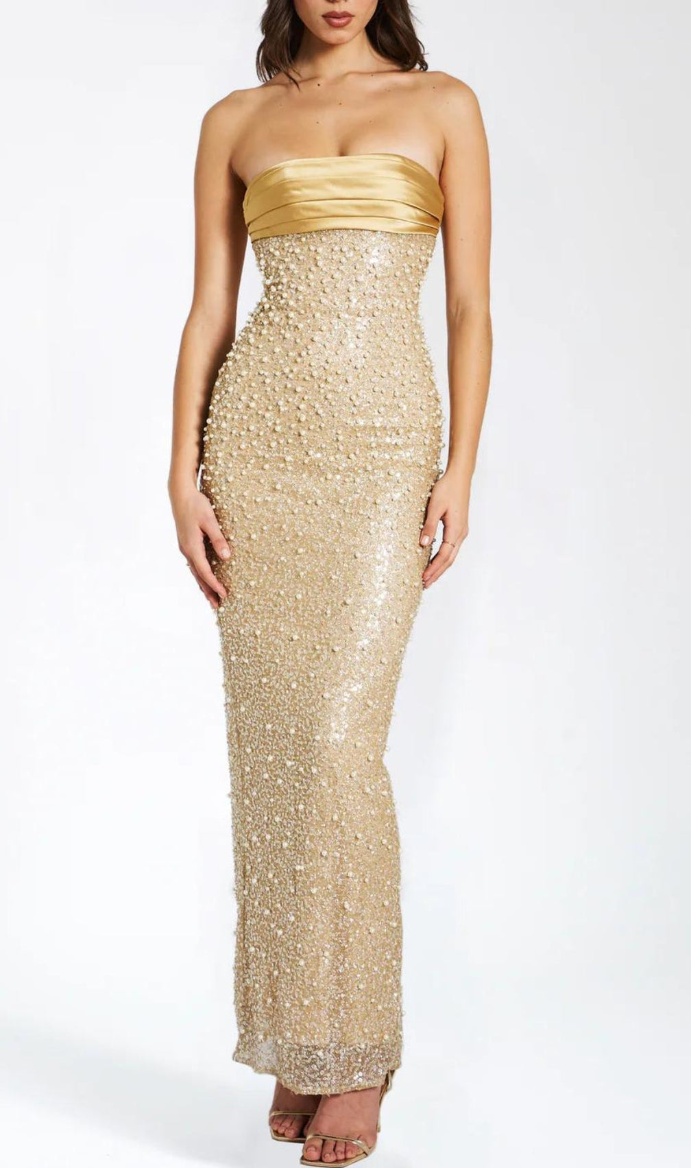 Alazne Sequin Pearl Maxi Dress