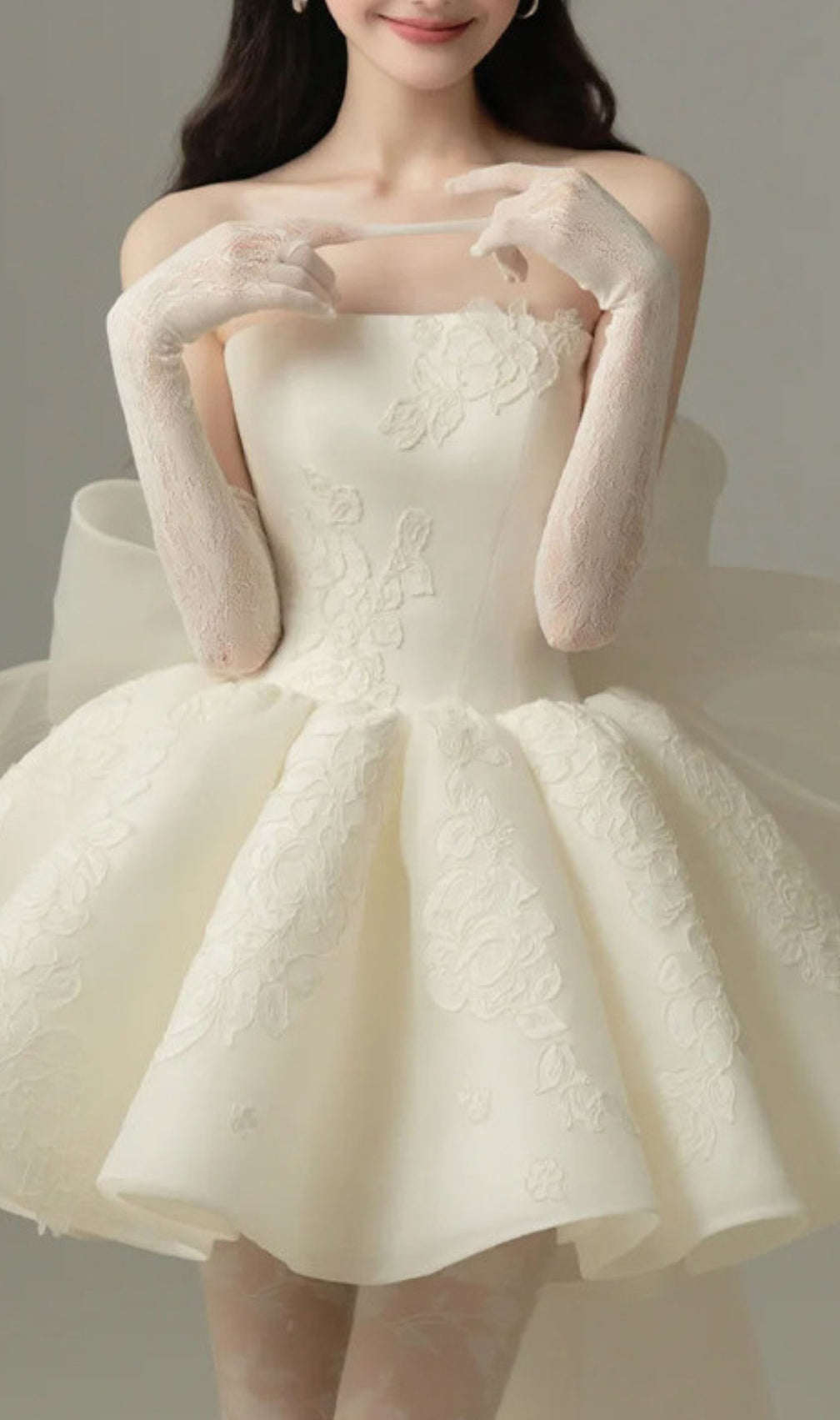 Dervla Strapless Bow Mini Dress