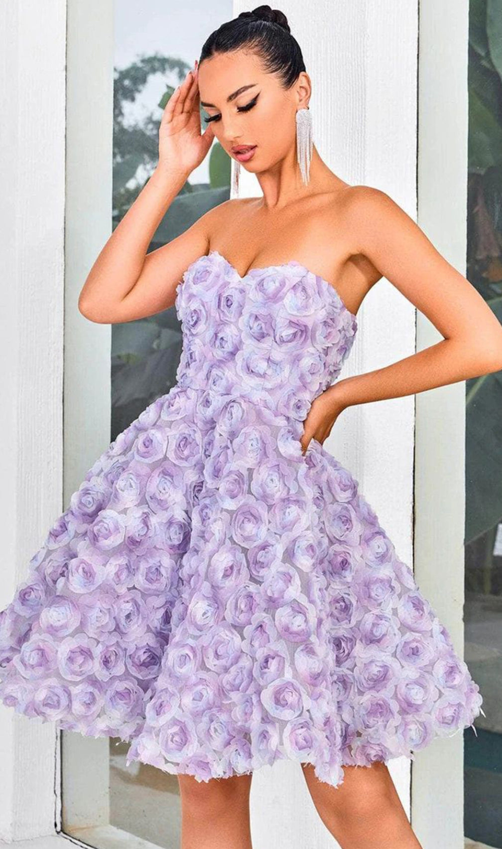 Berke Purple Flower Mini Dress