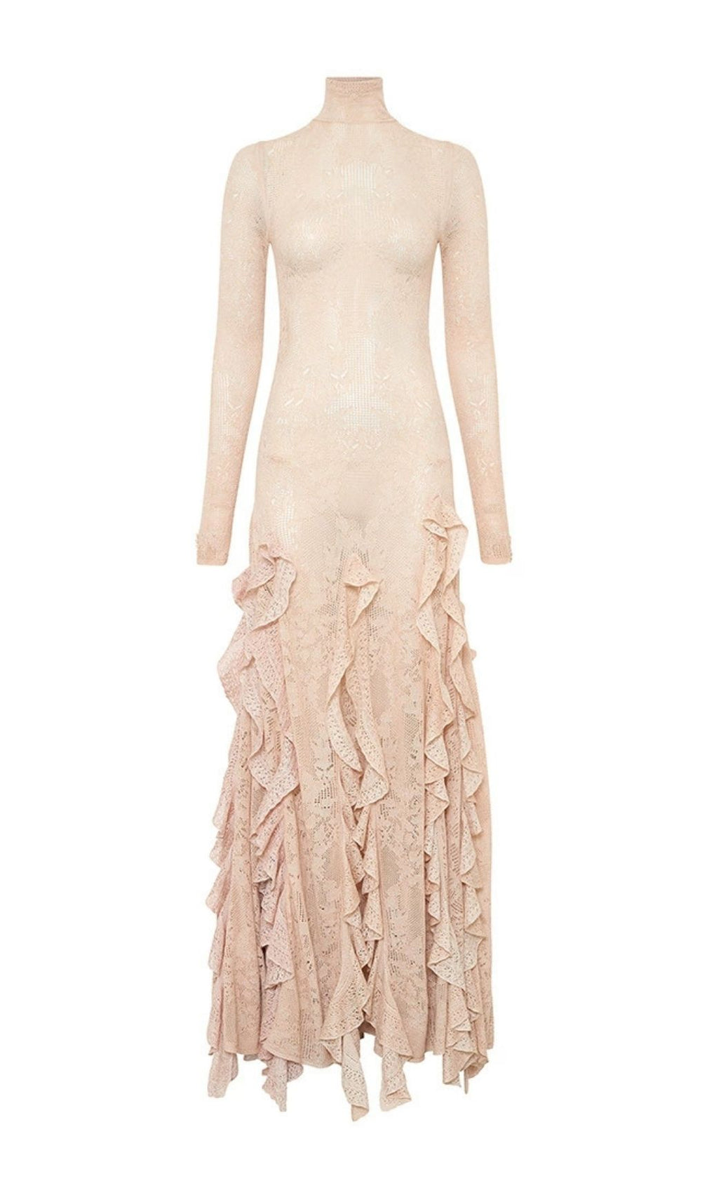 Kyla Flower Ruffle Long Sleeve Maxi Dress