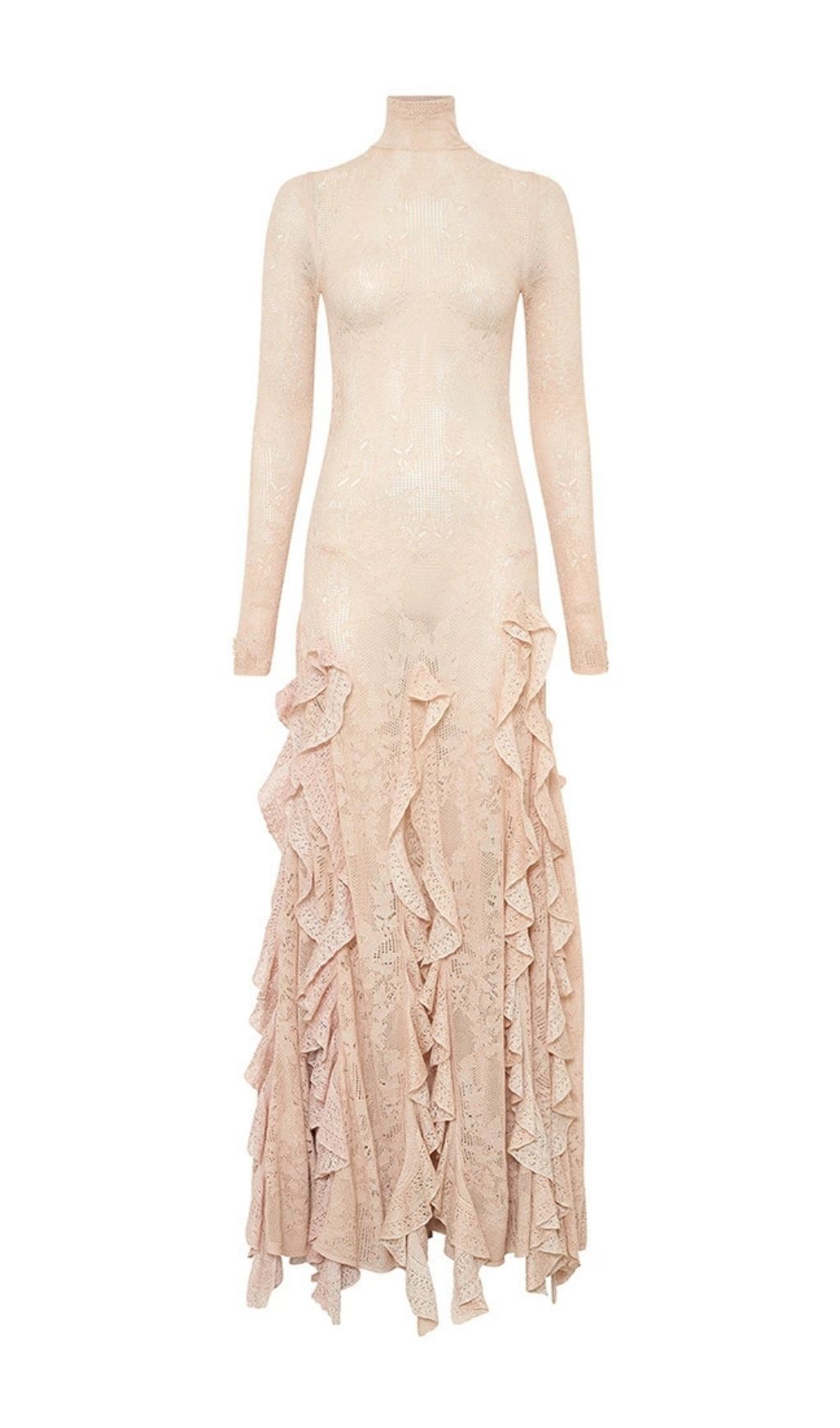 Kyla Flower Ruffle Long Sleeve Maxi Dress