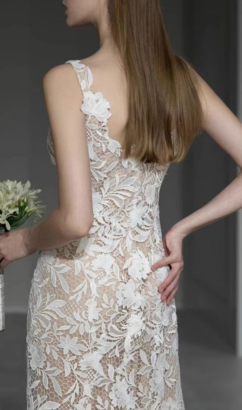 Aviana Flower Lace Wedding Dress