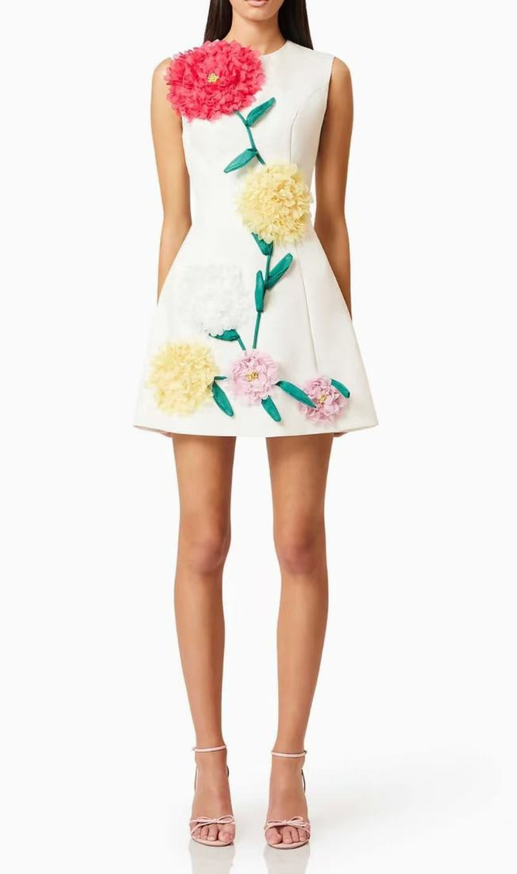 Erica White Flower Mini Dress