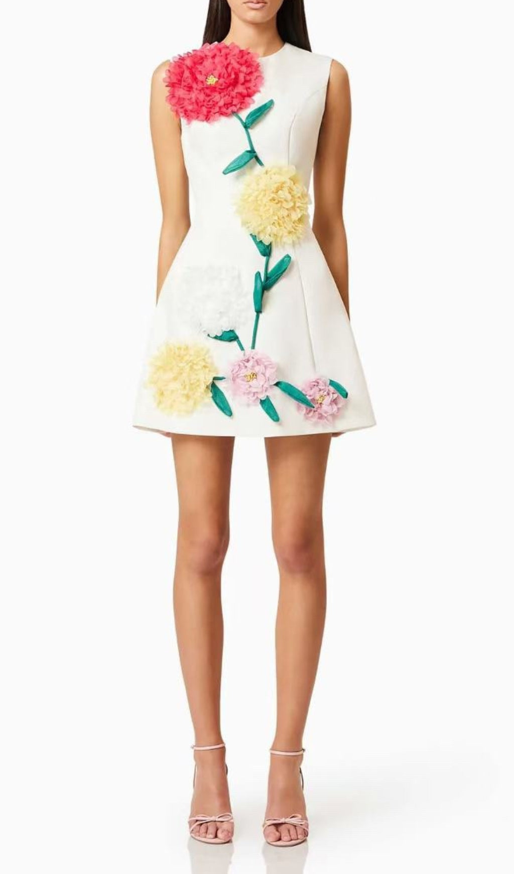 Erica White Flower Mini Dress