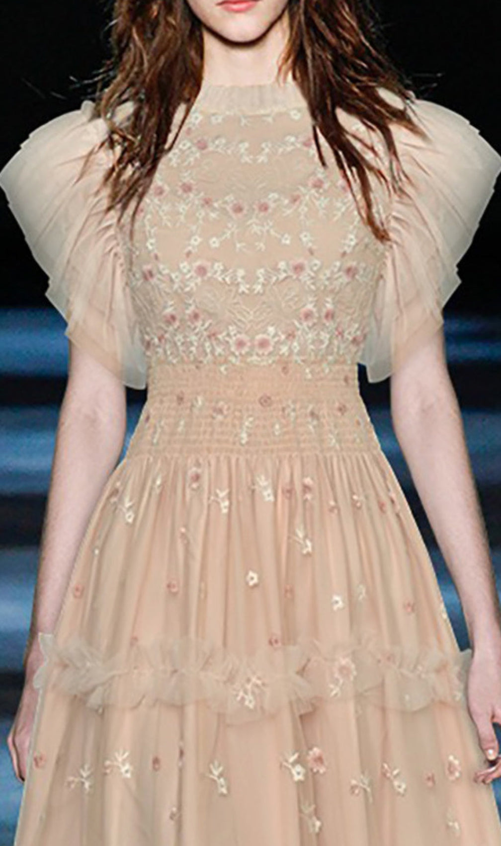 Arianna Floral Embroidery Maxi Dress