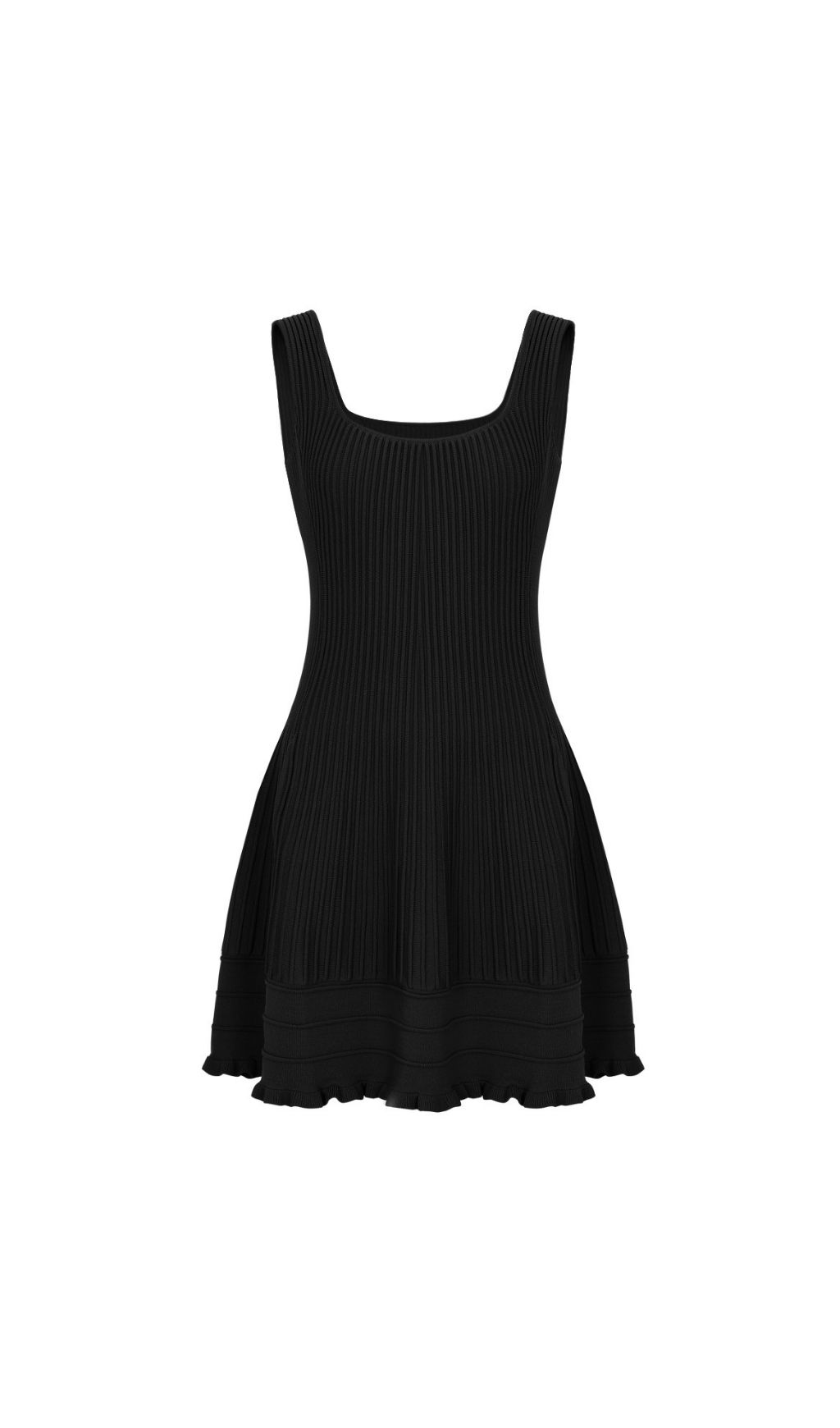 Kimiye Black Ribbed Knit Sleeveless Mini Dress - Chic & Comfortable