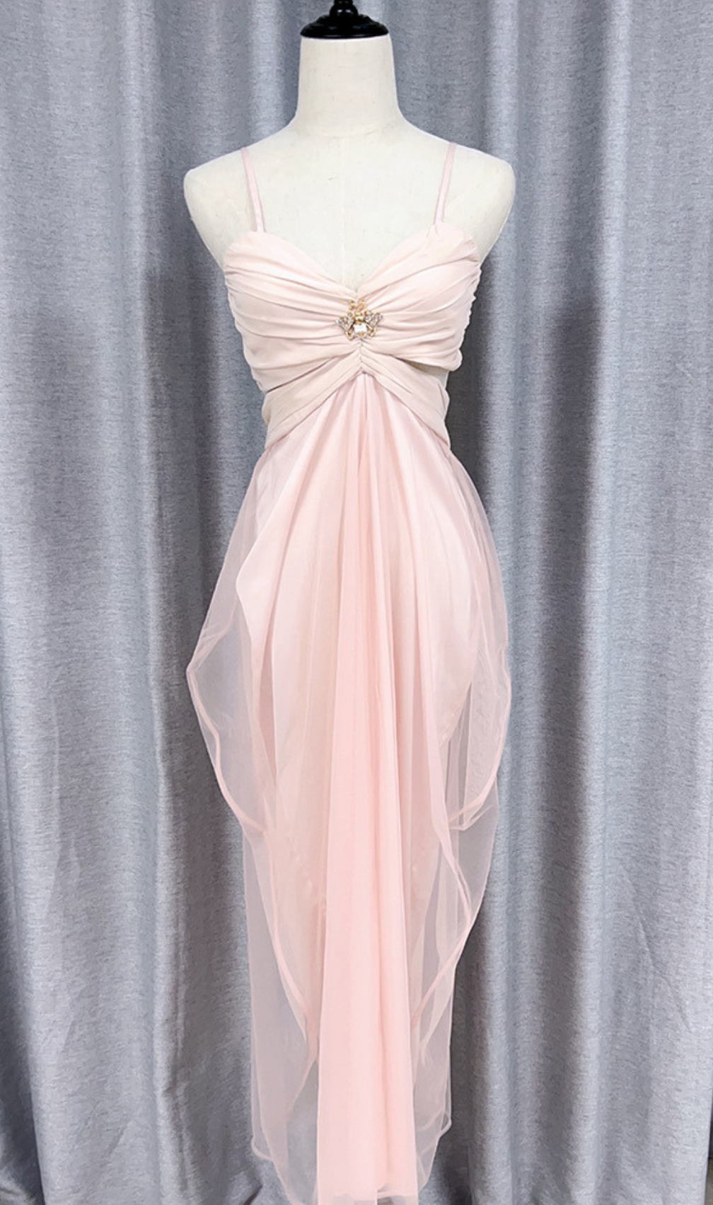 Danica Pink Mesh Strappy Maxi Dress