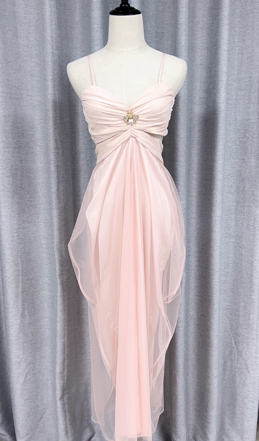 Danica Pink Mesh Strappy Maxi Dress