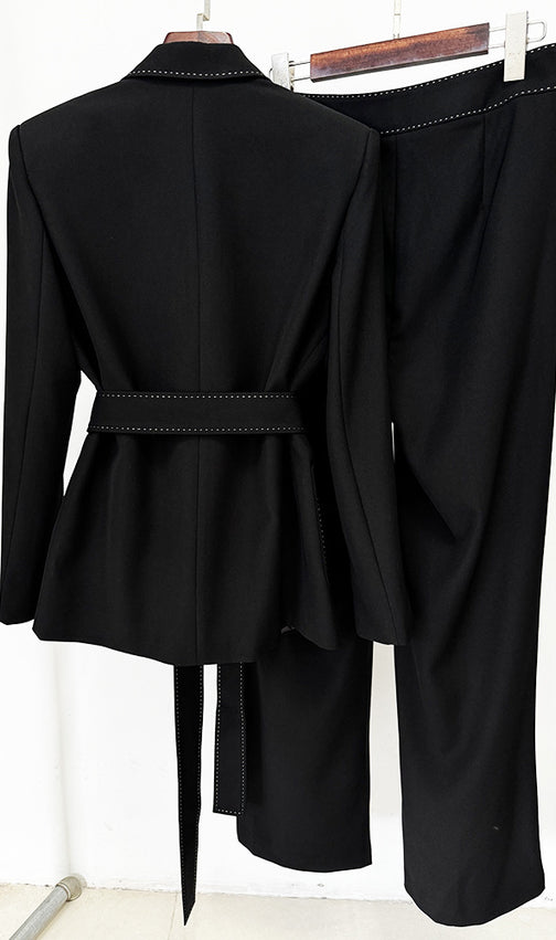 Cece Black Blazer Pants Set