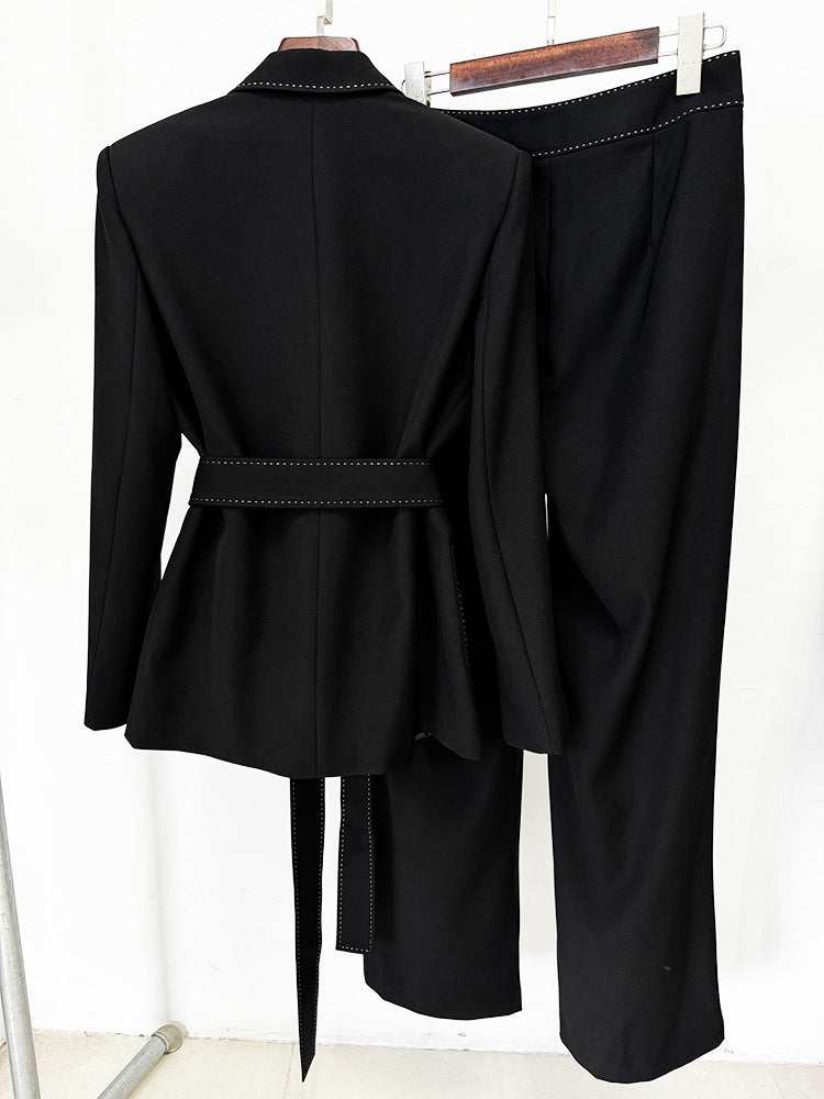 Cece Black Blazer Pants Set