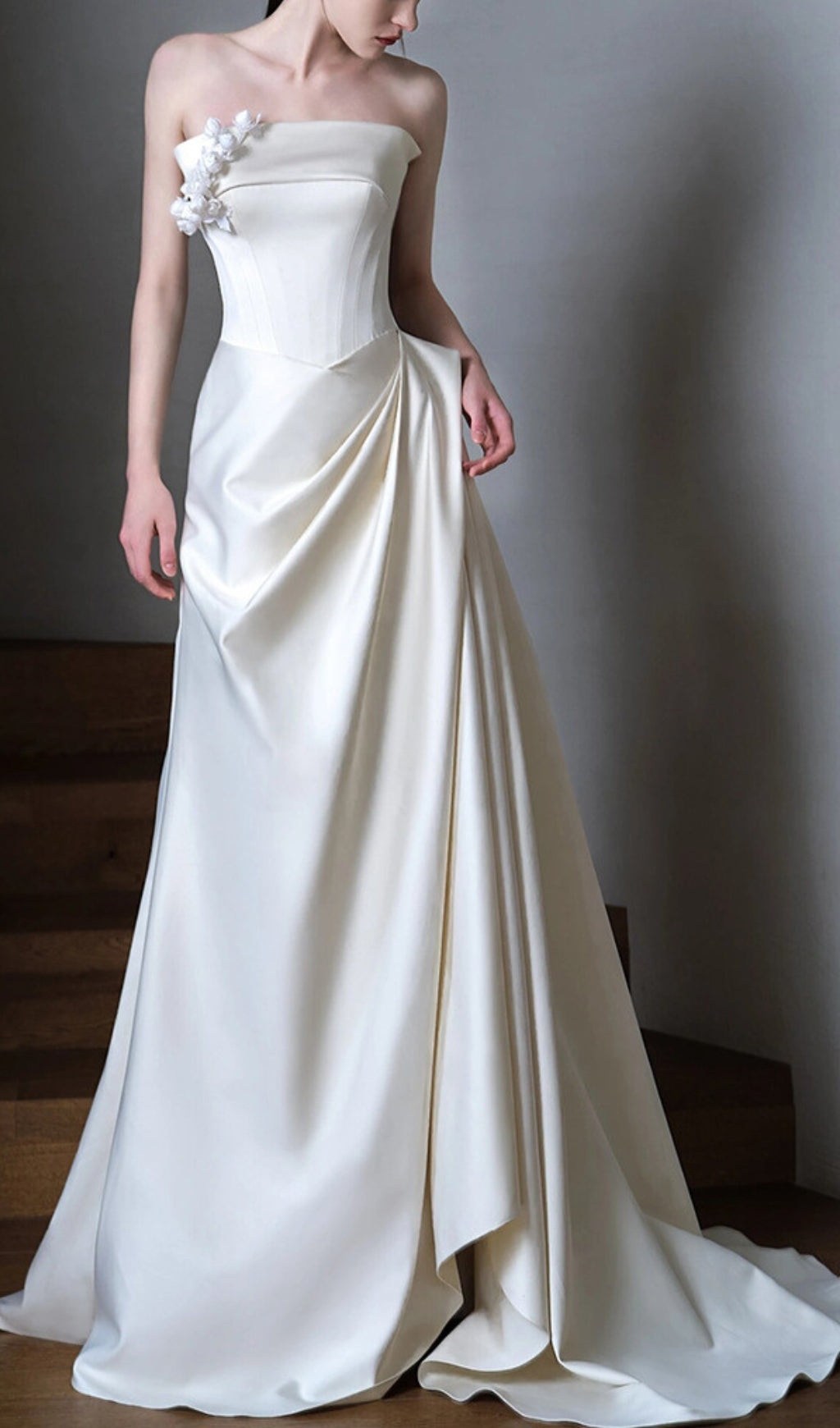 Avia White Satin Corset Wedding Dress