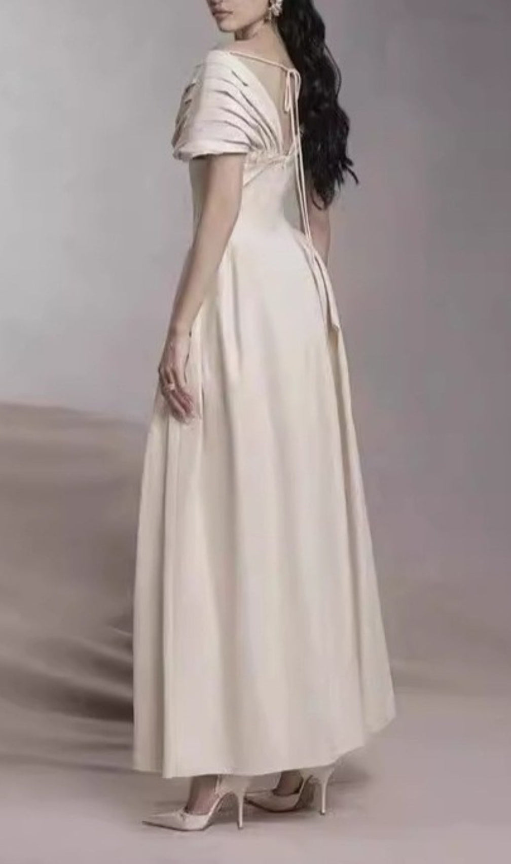 Atalie Ruched Shoulder Maxi Dress