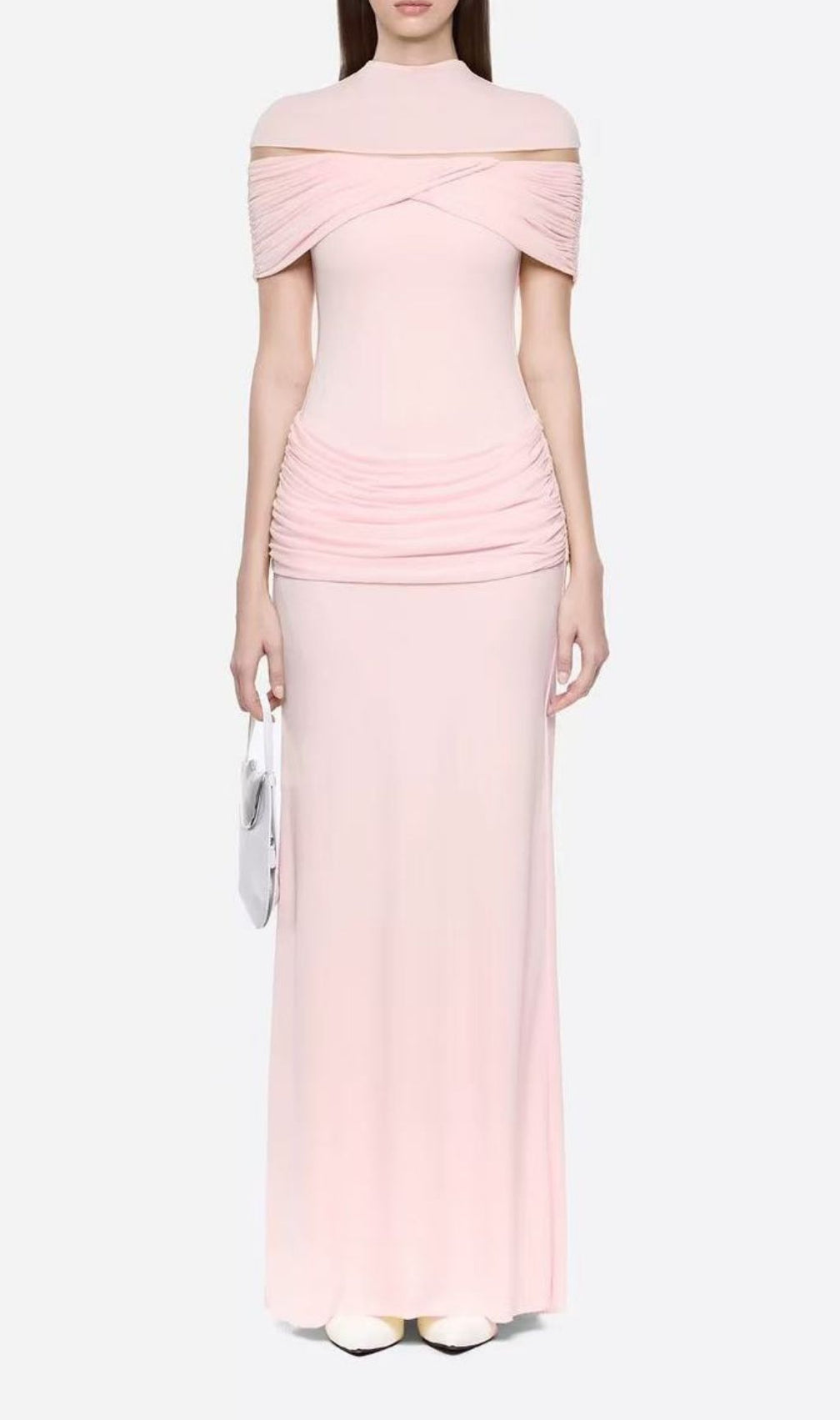 Karima Draped Off-Shoulder Ruched Maxi Dress - Flawless Fit & Effortless Elegance