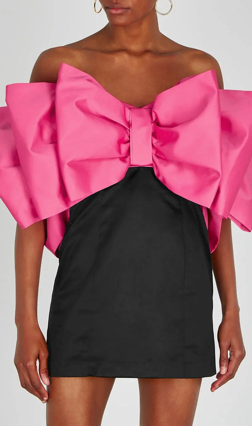 Sexy Bowknot Strapless Mini Dress