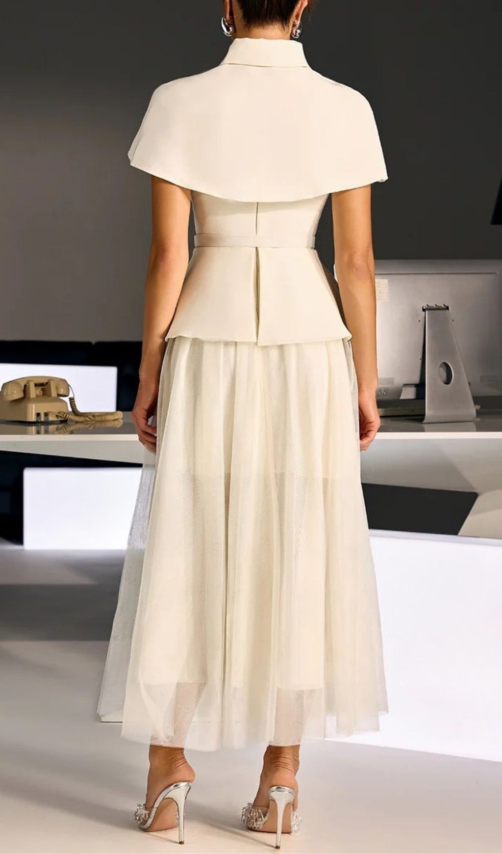 Larevix Cape Skirt Set With Belt