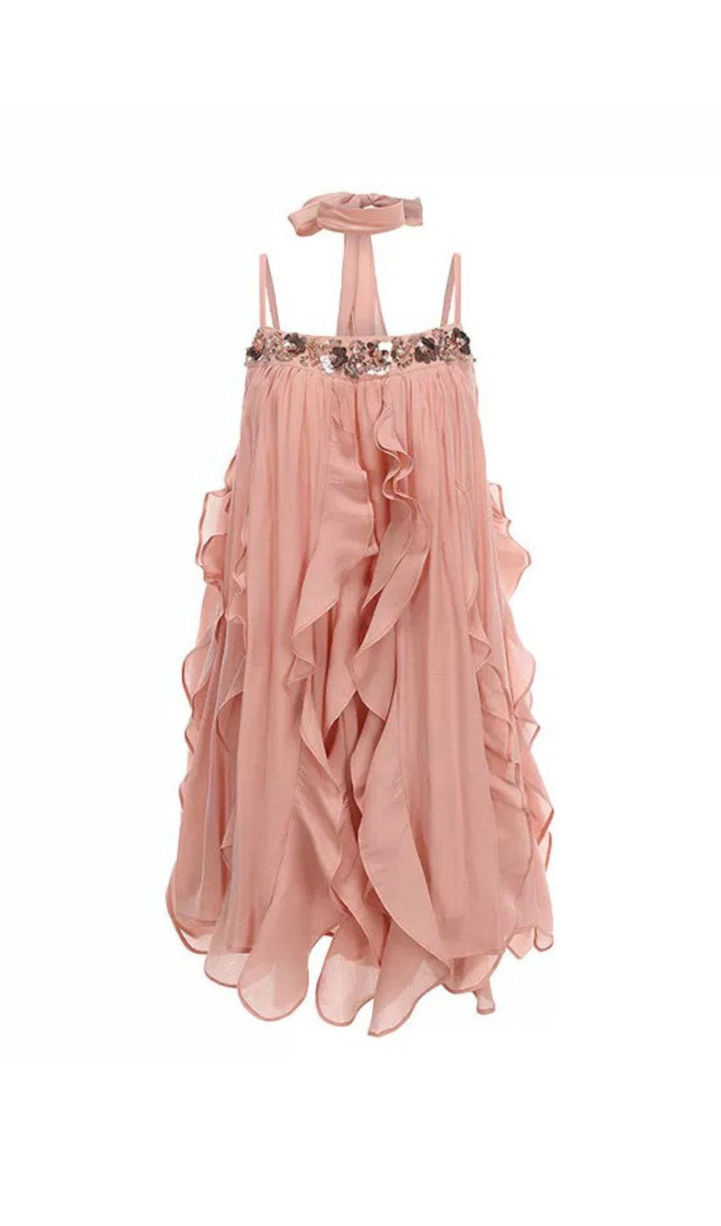 Doria Strappy Ruffle Mini Dress