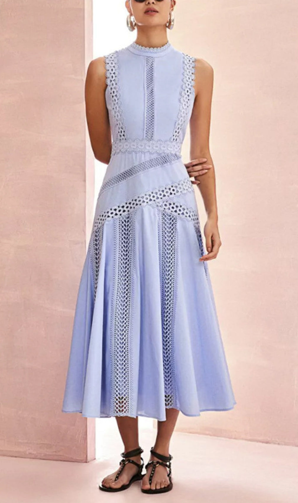 Darlene Sleeveless Hollow Midi Dress