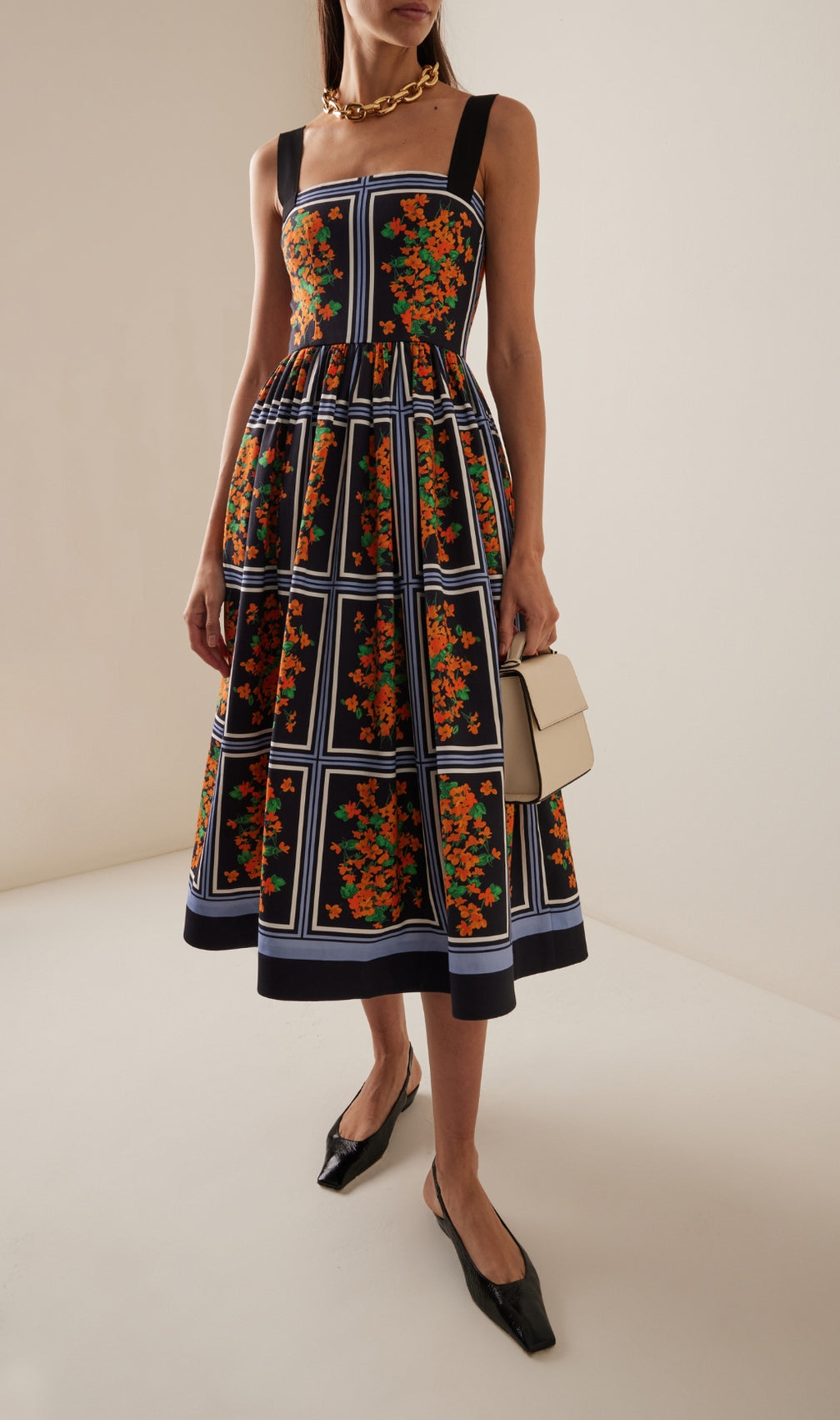 Emerald Floral Printed Midi Dress