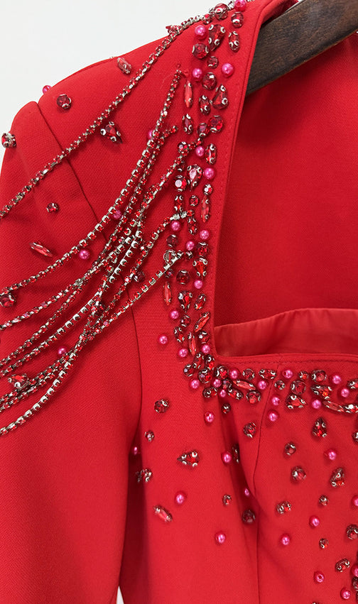 Fyra Diamante Long Sleeve Maxi Dress