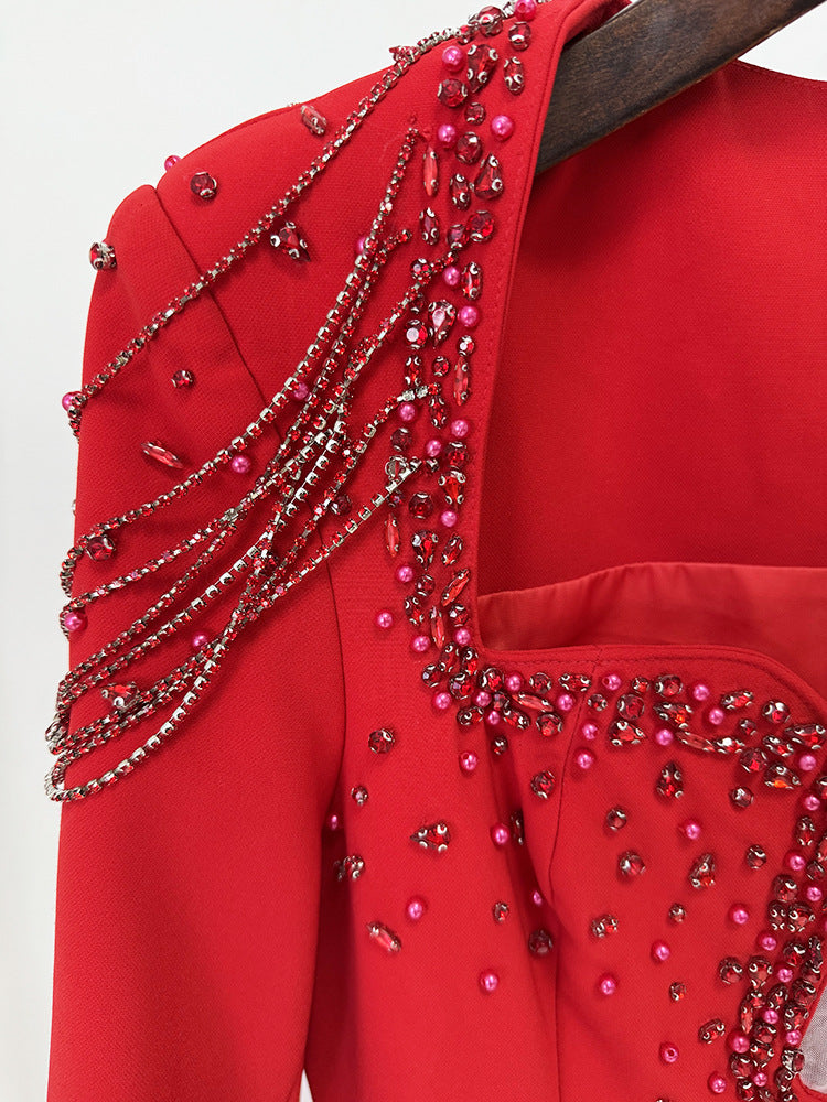 Fyra Diamante Long Sleeve Maxi Dress