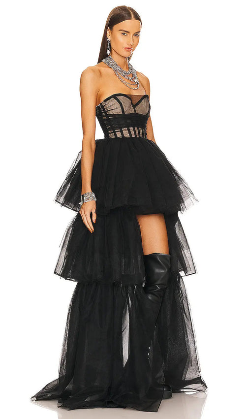 Strapless Corset Top Tulle Dress Paula Gown
