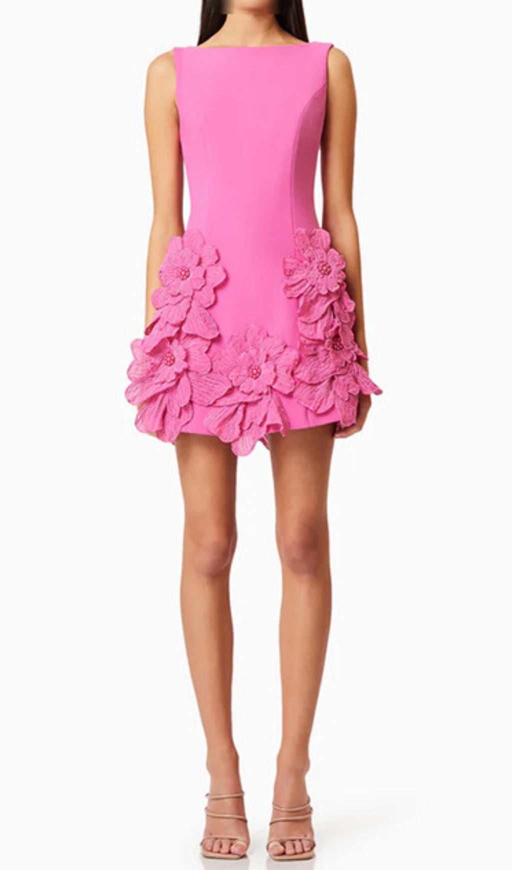 Daiva Pink Flower Mini Dress