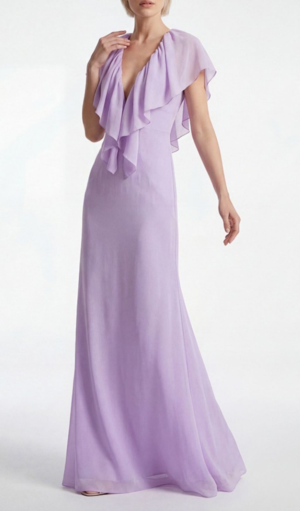Simona Deep V-Neck Backless Maxi Dress in Purple