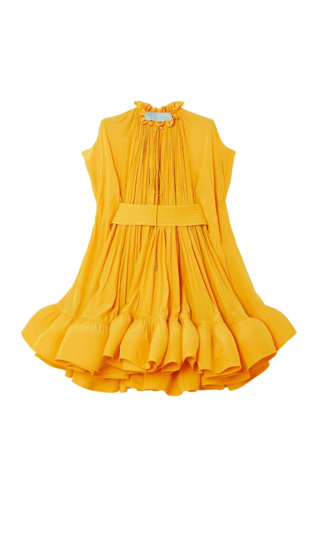 Cape-Effect Belted Charmeuse Mini Dress