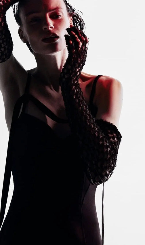 Strapy Slim Maxi Dress In Black