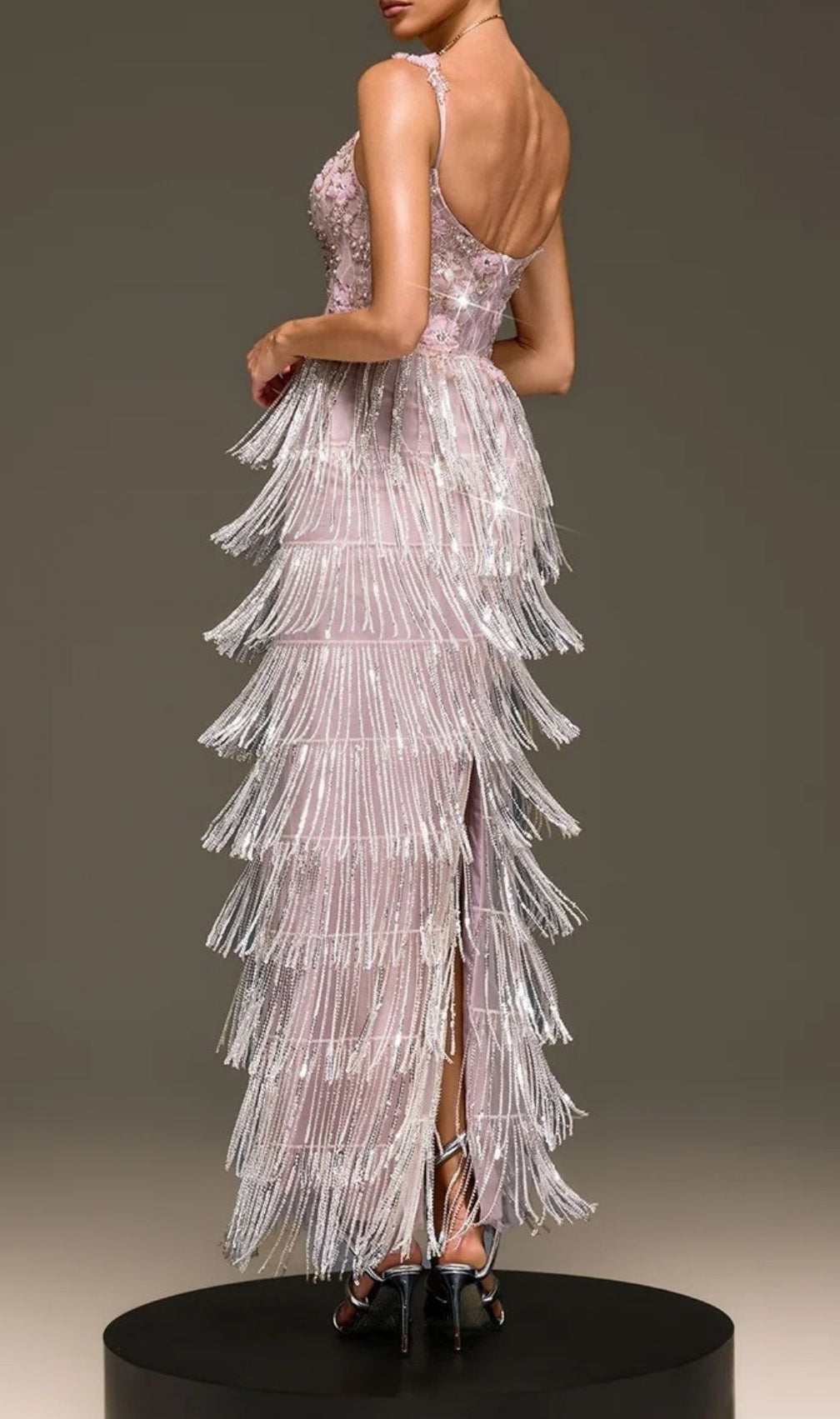 Heldris Glamour Fringe Sequin Floral Maxi Gown | Elegant Evening Dress for Women