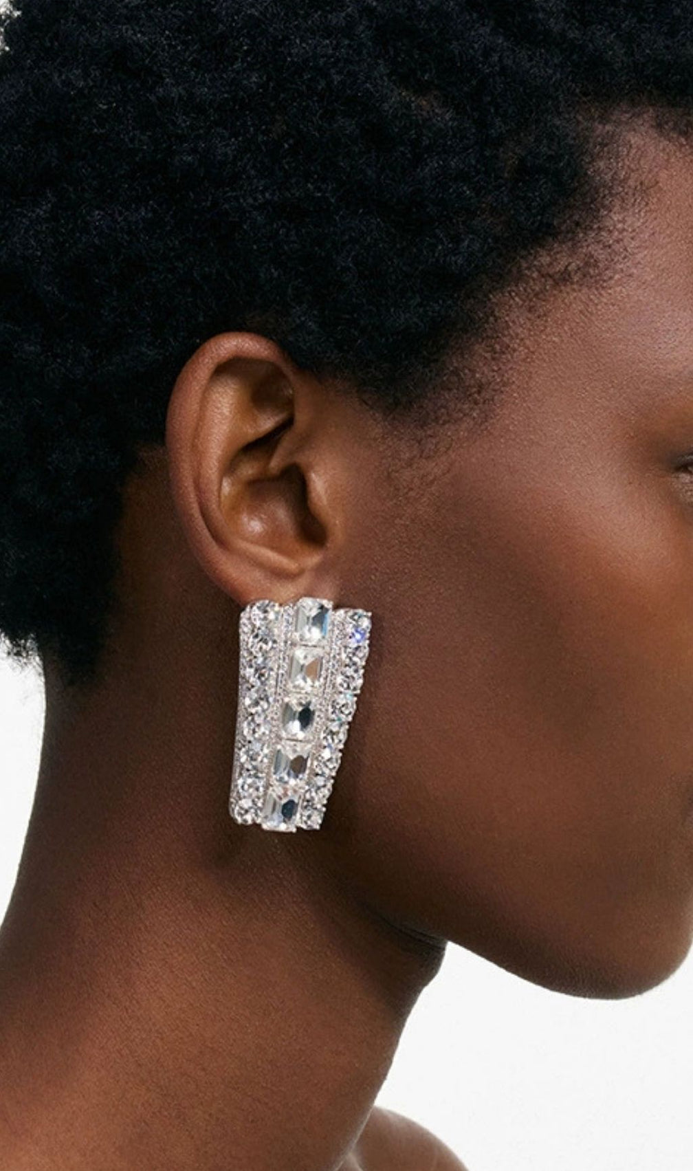 Oaelvira Rhinestone Quadrangle Earrings