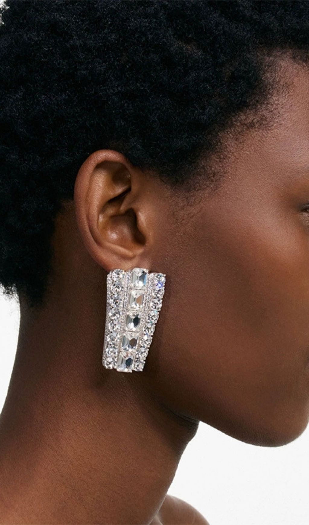 Oaelvira Rhinestone Quadrangle Earrings